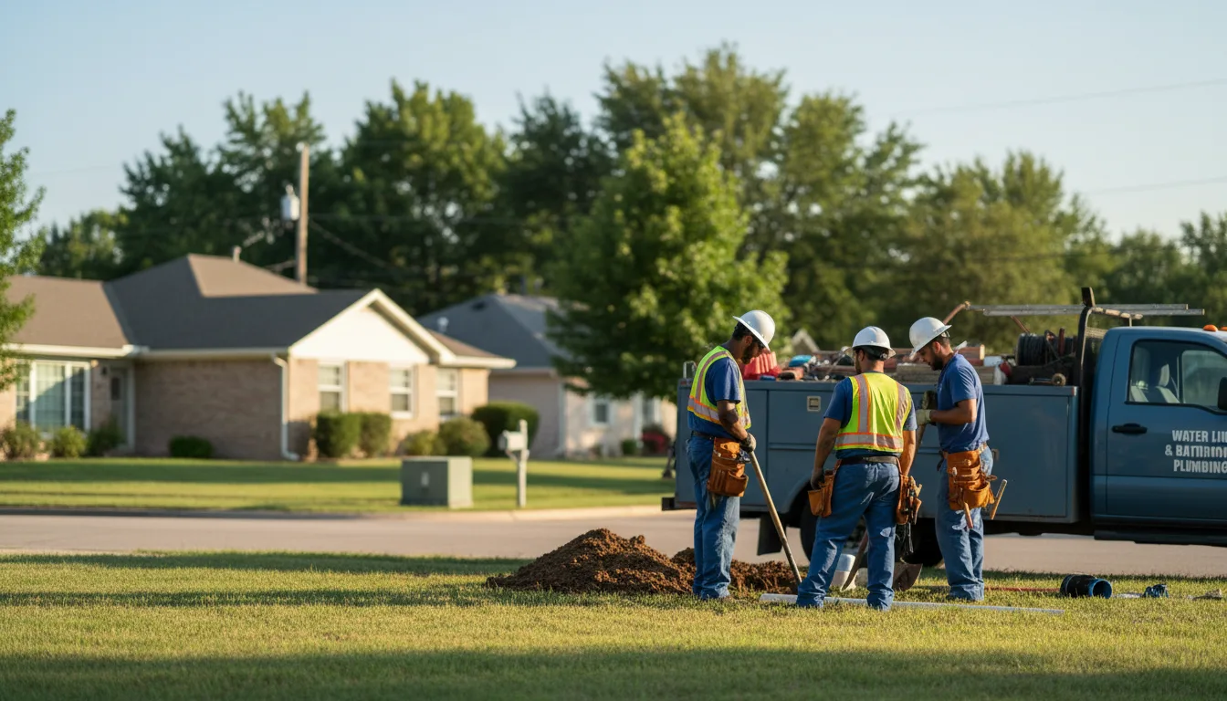 Residential water line and bathroom plumbing service in Pleasureville, KY